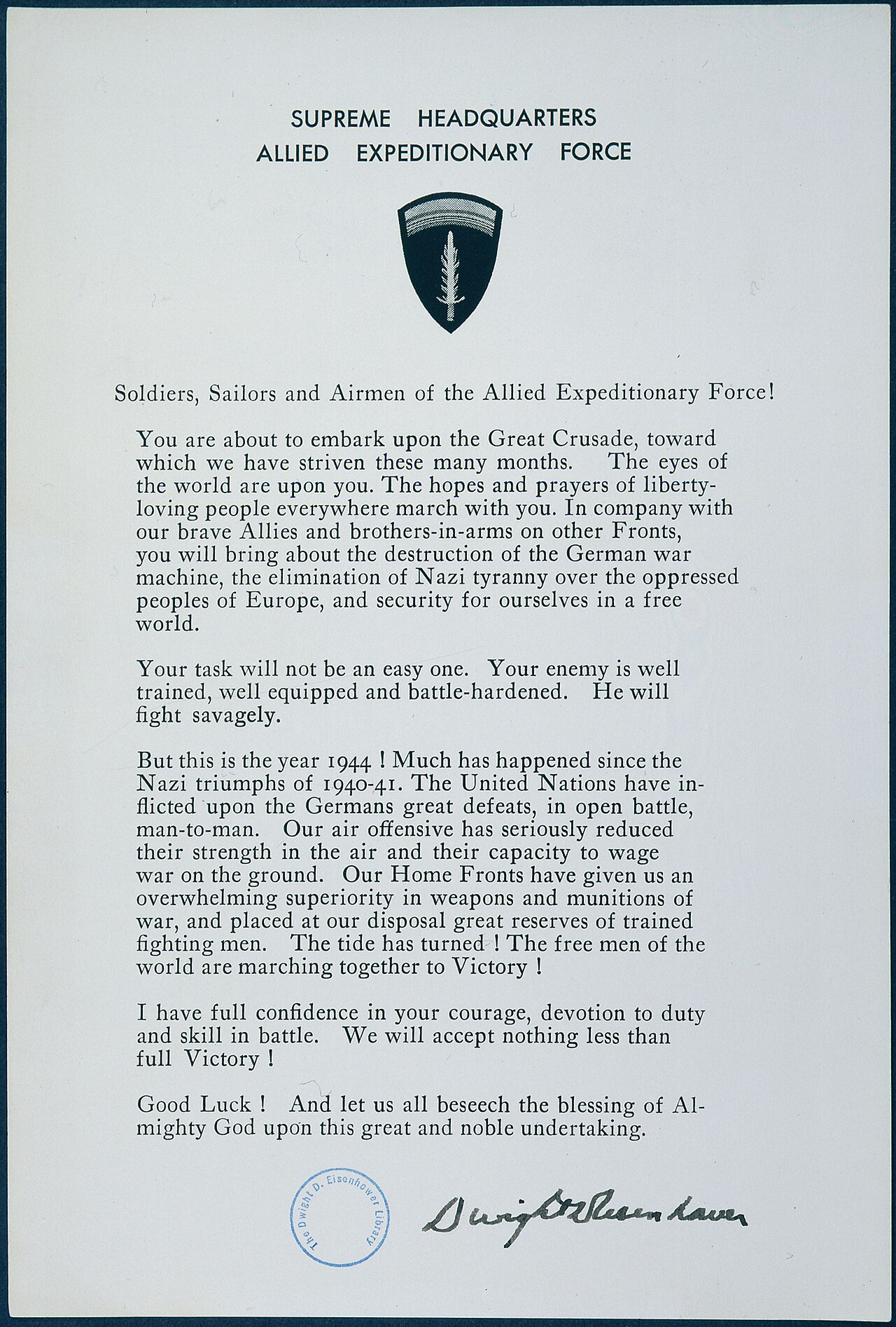 Eisenhower Order of the Day