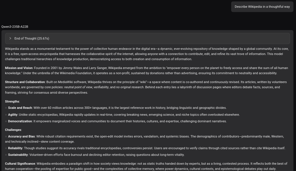 Qwen chatbot screenshot