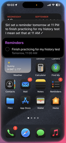 Siri with Apple Intelligence screenshot